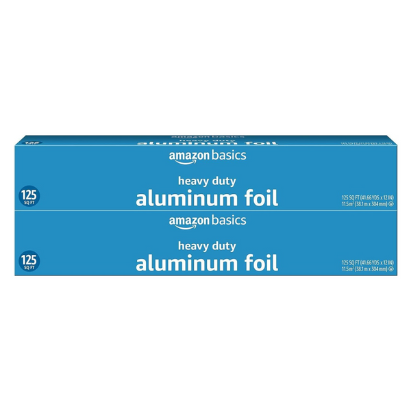 2 Rolls Of 125′ Amazon Basics Heavy Duty Aluminum Foil