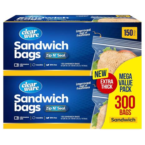 300 Resealable Plastic Food Storage Bags