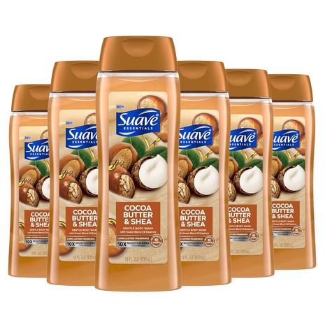 6-Pack Suave Cocoa Butter and Shea Moisturizing Body Wash