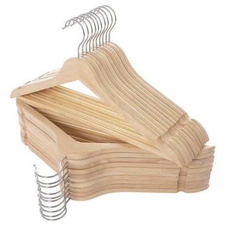 30 Wooden Hangers with Swivel Hooks