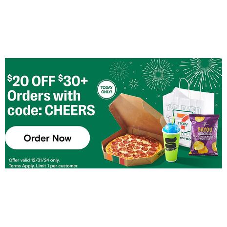 Get $20 Off Any $30 Order From 7/11!