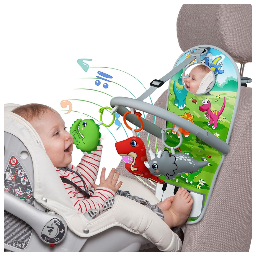 Car Seat Toys With Pedal Piano, Music & Sensory Features