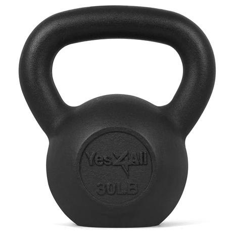 Yes4All 30 lbs Cast Iron Kettlebell for Dumbbell