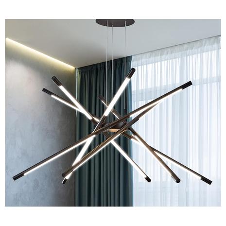 Modern LED Ceiling Light Dimmable Black Chandelier