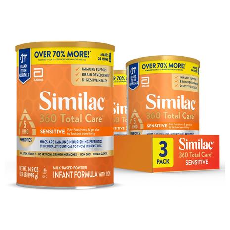 3 Cans Of Similac Sensitive Infant Formula (34.oz)