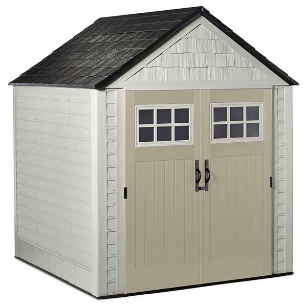 Rubbermaid 7x7 Ft Resin Outdoor Storage Shed with Floor