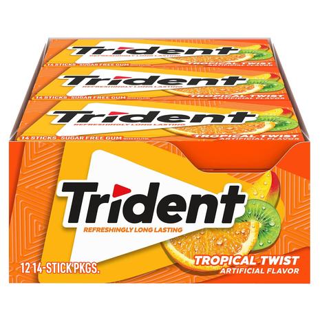 12-Packs Trident Tropical Twist Sugar Free Gum