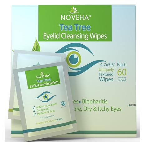 60 Individually Wrapped Eyelid & Eyelash Cleansing Wipes