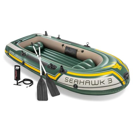 Intex Seahawk Inflatable Boat w/ Deluxe Aluminum Oars & High-Output Pump