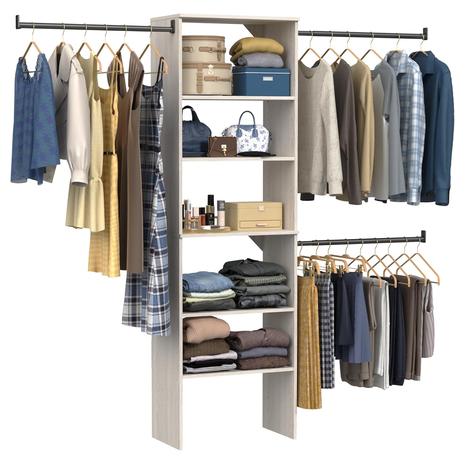 SuiteSymphony Wood Closet Organizer Kit w/ Tower