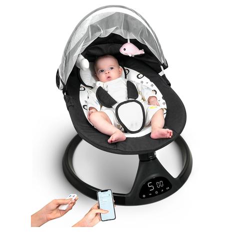 Electric Baby Swing With Bluetooth, 5-Speeds & Lullabies