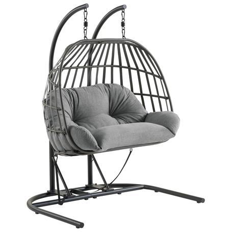 Double Wicker Swing Egg Chair