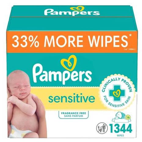 1,344 Pampers Sensitive Baby Wipes