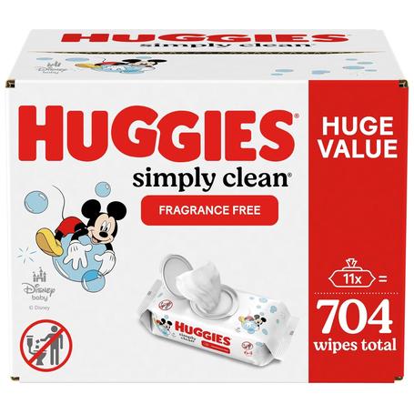 704 Huggies Simply Clean Fragrance-Free Baby Wipes