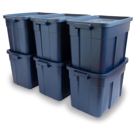 6-Pack Rubbermaid Roughneck Tote w/ Lids (16-Gal)