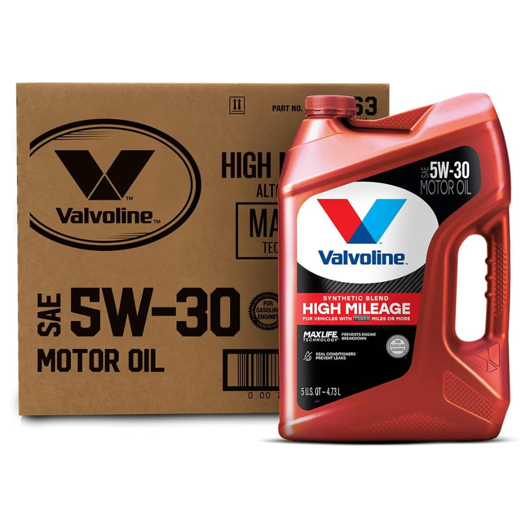 3-Pack Valvoline High Mileage 5W-30 Synthetic Blend Motor Oil 5 QT