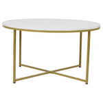 Modern White Marble Finish Coffee Table