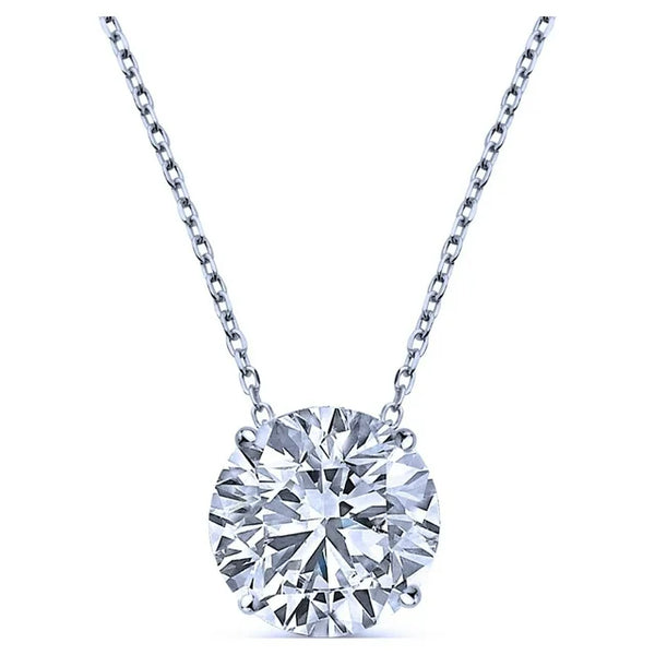 1 Carat Round Cut Moissanite Solitaire Pendant Necklace