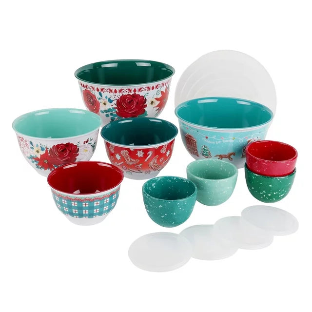 The Pioneer Woman 18 Piece Melamine Mixing Bowl Set with Lids