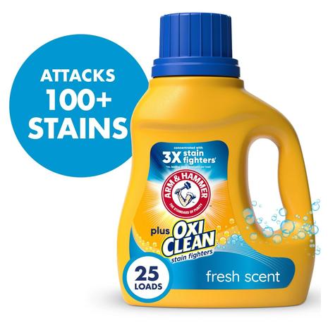 25 Loads Plus OxiClean Stain Fighter Liquid Laundry Detergent (32.5oz)