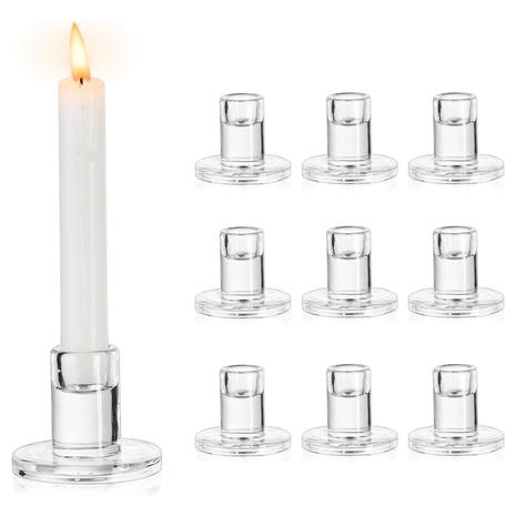 10-Piece Glass Candle Stick Holder