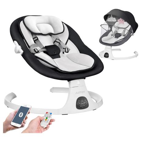 Electric Baby Swing: 5-Speed, Bluetooth, Removable Cushion