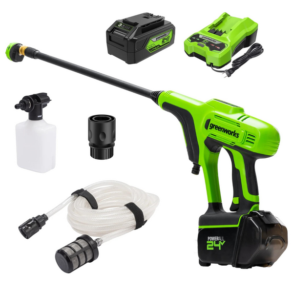 Greenworks 24V 600 PSI Pressure Washer With 24V 4Ah USB Battery and Charger