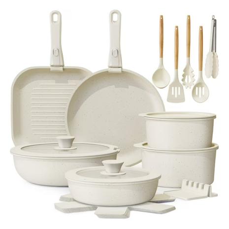 22 Piece Ceramic Pots and Pans Set