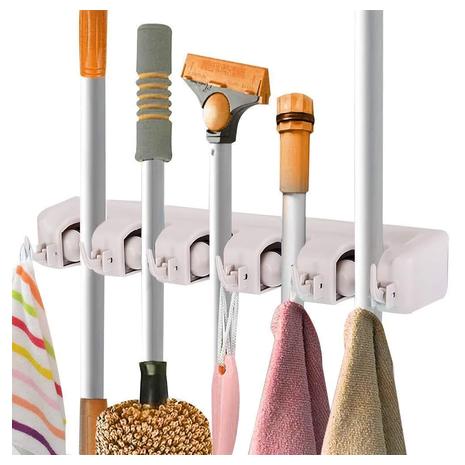 Wall-Mounted Broom & Mop Holder