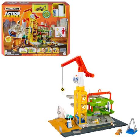 Matchbox Action Drivers Epic Construction Yard & Crane & Back Hoe