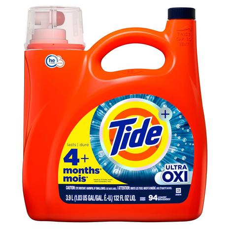 94 Loads Tide Ultra OXI Laundry Detergent Liquid