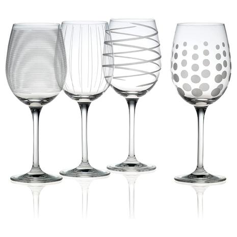 4 Mikasa White Wine Glasses