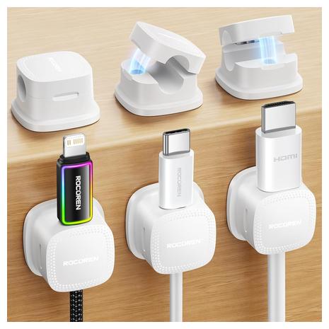 6-Pack Rocoren Magnetic Cable Clips Cord Organizer