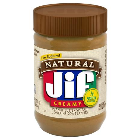 12-Pack Jif Natural Creamy Peanut Butter Spread