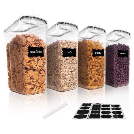 4 Airtight Cereal Storage Containers