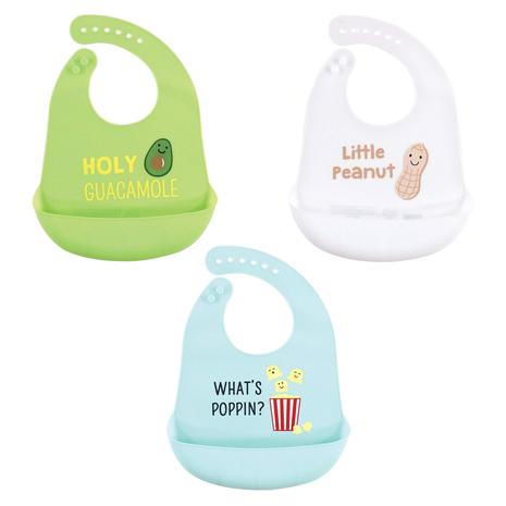 3-pack Hudson Baby Unisex Baby Silicone Bibs