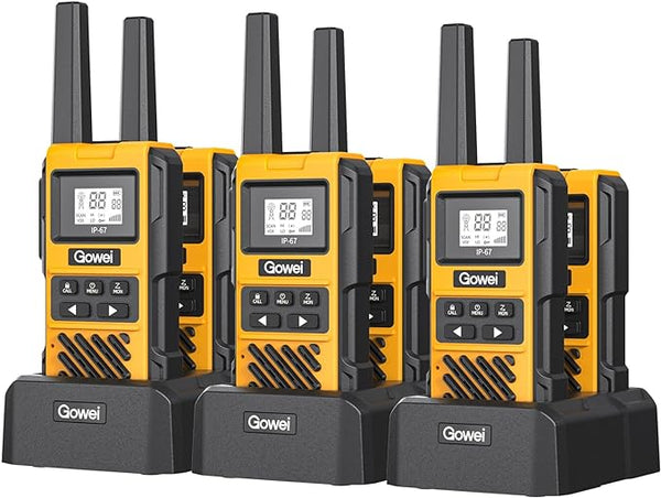 Paquete de 6 walkie talkies bidireccionales recargables profesionales Gowei G1pro