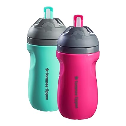 2-Pack Tommee Tippee Insulated Spill-Proof Straw Cup, 9oz