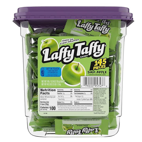 Tarro de manzana agria Wonka Laffy Taffy de 145 unidades