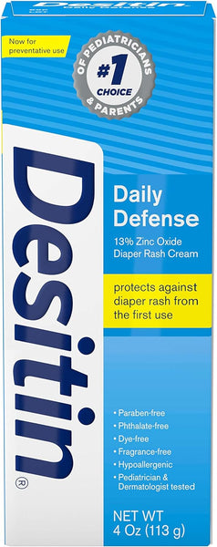 Desitin Daily Defense Crema para la dermatitis del pañal del bebé, 4 oz