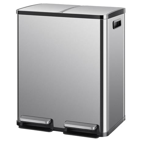 Dual 8 Gallon Stainless Steel Trash Can