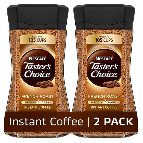 2 Nescafe Taster’s Choice Instant Coffee, Dark Roast, French Roast