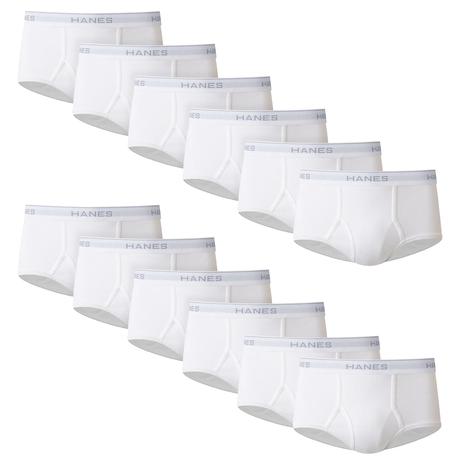 12 Hanes Men's White Brief Underwear