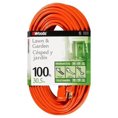 100' Woods 16 Gauge Outdoor Extension Cord