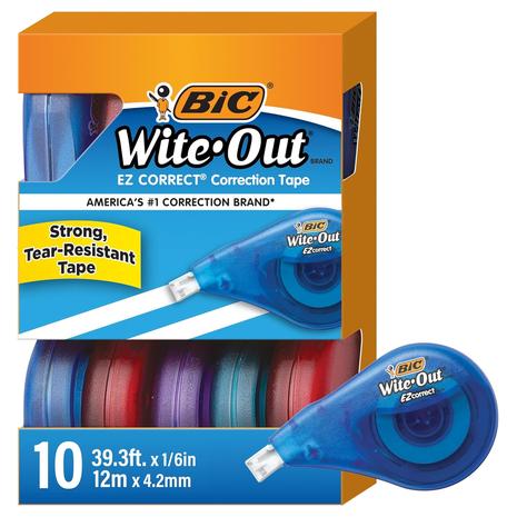 10-Pack BIC Wite-Out Correction Tape