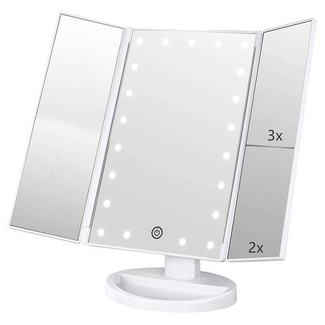 3 Fold Lighted Vanity Makeup Mirror