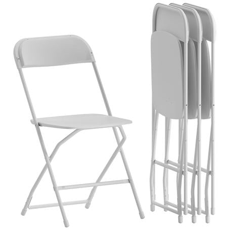 4 Flash Furniture White Dining Chairs