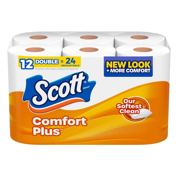 12 Double Rolls Of Scott ComfortPlus Toilet Paper