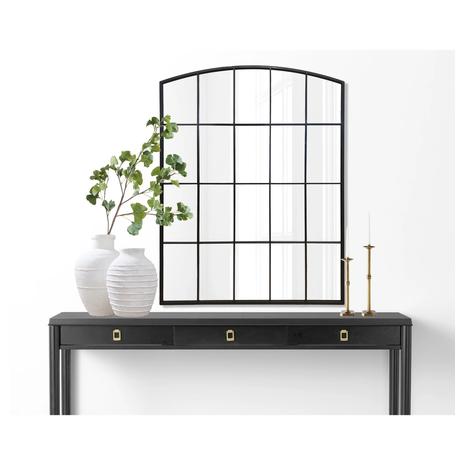 Black Windowpane Wall Mirror