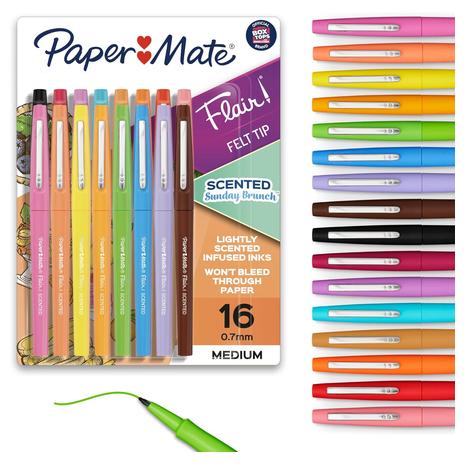 16-Count Paper Mate Flair Sunday Brunch Scented Felt Tip Pens